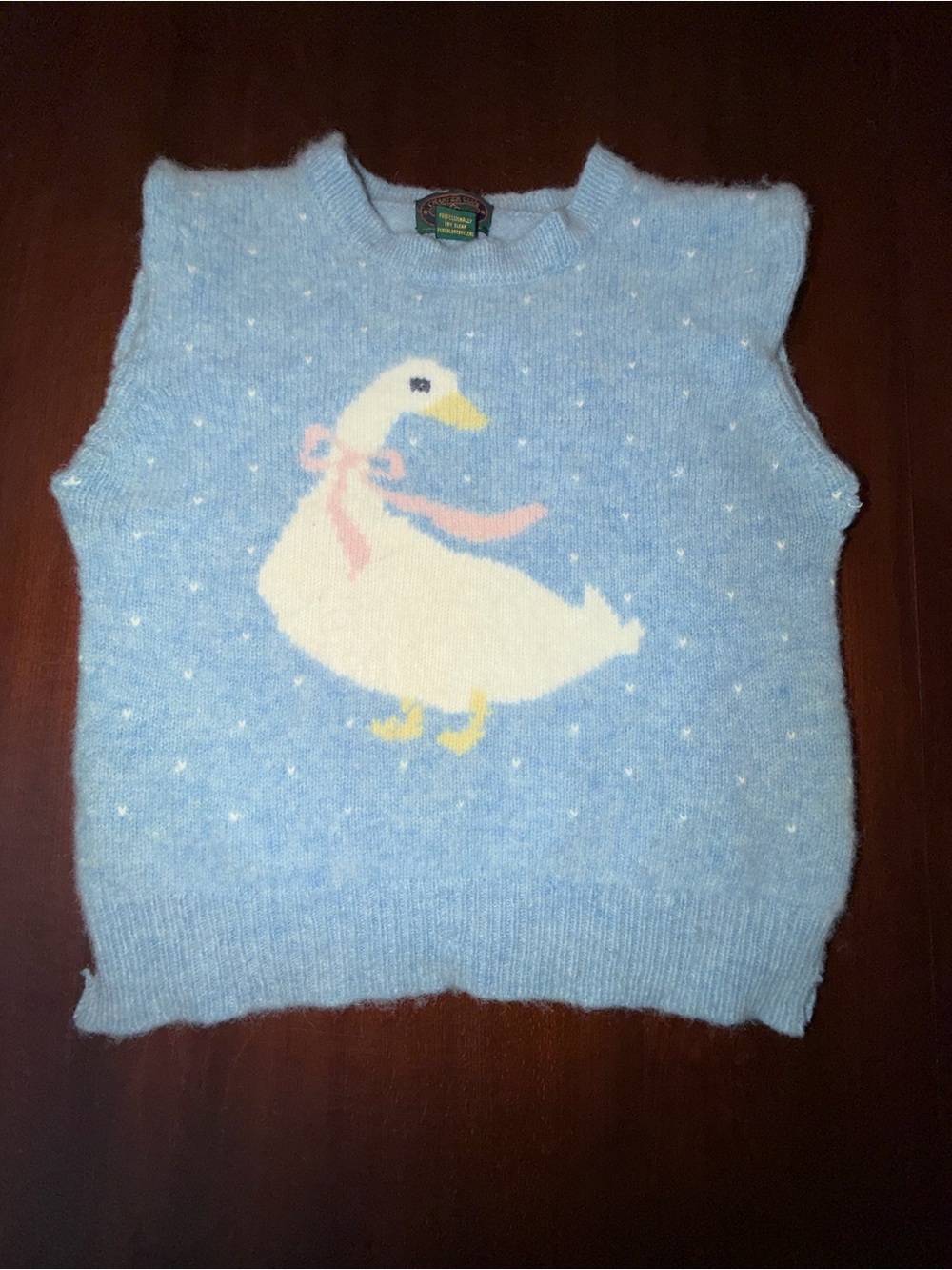 Vintage Charter Club Baby Blue Goose Wool Sweater Vest 🪿🎀
